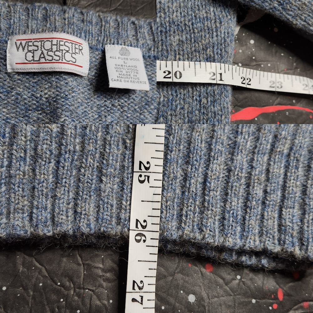 Vintage Westchester Classics women's cable-knit marled Shetland wool sweater L - Picture 6 of 6